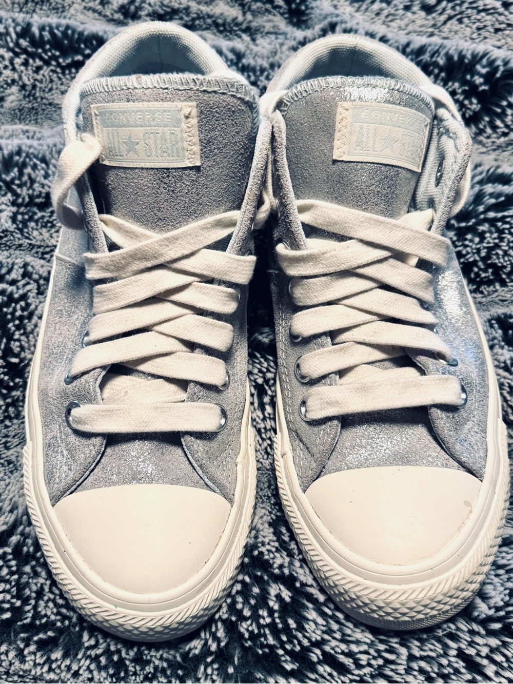Converse Women's Glitter Gray High Top Sneakers